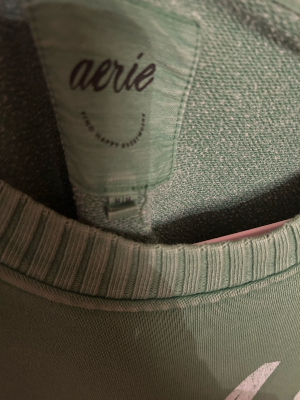 aerie Sage Green Logo Pullover - Picture 3 of 3